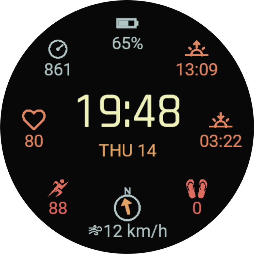 BIARRITZ surf Watch Face for Garmin · sleep mode