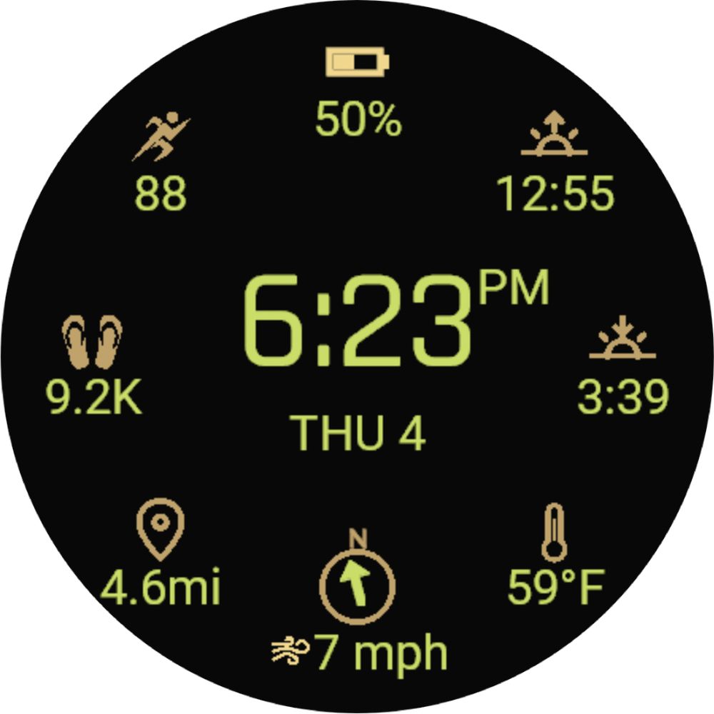 VIDA QUECHUA surf Watch Face for Garmin · sleep mode