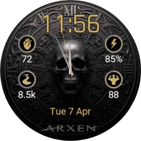 FREDY skull watch face · awake mode