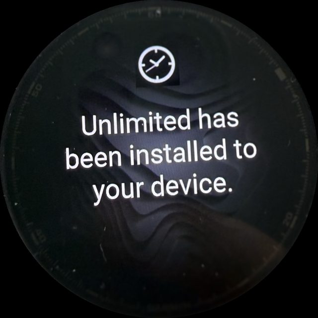 L’orologio conferma che il quadrante è stato installato sul dispositivo